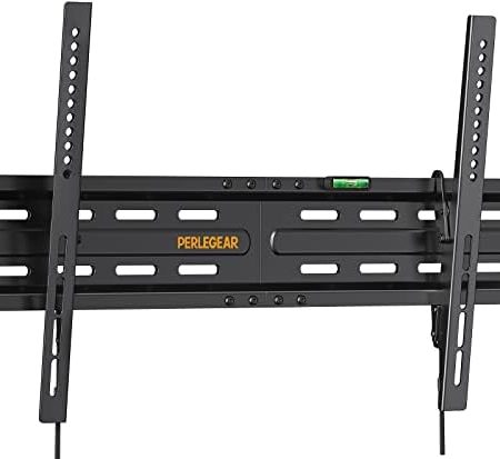 Perlegear TV Wandhalterung für die Meisten 37 bis 82 Zoll Fernseher bis zu 45 kg, Schwere Halterung für Flache oder Gebogene, Neigbare Wandhalterung Fernseher max. VESA 600x400mm, PGLT4