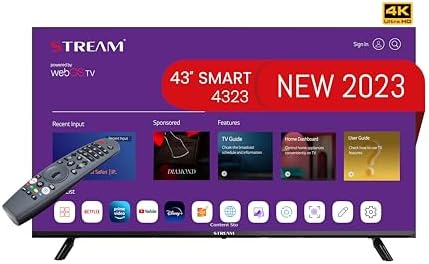 Stream System - WebOS Smart TV 43", UHD 4K, LG Magic Remote, HDR10, Rahmenlos, Sprachsteuerung (LG Thinq AI + Alexa) – Modell WSTRU4323FTP (2023) [Energieklasse F]