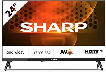 SHARP 24FH6EA HD Ready Frameless Android TV 60cm (24 Zoll), 3X HDMI, 2X USB, Dolby Digital, Active Motion 400