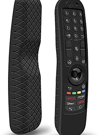 Silikon Hülle Schutzhülle für LG AN-MR21GA AN-MR21GC MR22GN MR22GA MR23GN Magic Remote Fernbedienung mit NFC Cover Case Anti-Rutsch Stoßfest Silikonhülle für LG Smart TV Voice Remote Control (Schwarz)