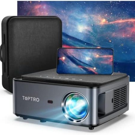 TOPTRO Beamer, 8500 Lumen Beamer Full HD 5G, WiFi Bluetooth Beamer 4K Native 1080P LED Heimkino Video Projector kompatibel mit Fire TV Stick, iOS/Android Smartphone, MAC/PC/Laptop, PPT, PS5