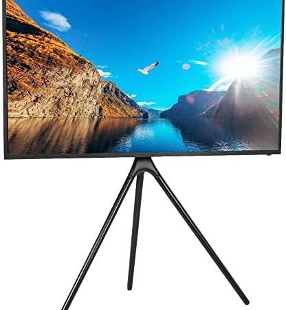 VIVO Artistic Easel 45 bis 65 Zoll LED-LCD-Bildschirm, Studio-TV-Display-Ständer, verstellbare TV-Halterung mit Drehgelenk und Stativfuß, schwarz, STAND-TV65AB