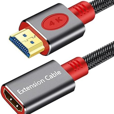 SHULIANCABLE HDMI Verlängerungskabel, HDMI 2.0 Verlängerung Stecker auf Buchse, unterstützt 4K@60Hz, 18Gbps, UHD 4K, 3D, HDR, ARC und Ethernet für TV Stick, HDTV, Xbox One, PS4, Switch usw. (1M)