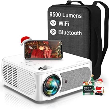 Beamer, 9500 Lumen Beamer Full HD 5G, WiFi Bluetooth Beamer 4K Native 1080P LED Heimkino Video Projector kompatibel mit Fire TV Stick, iOS/Android Smartphone, MAC/PC/Laptop/PPT/ PS5