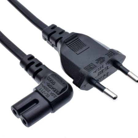 SHAFI® TV Kabel 5M Eurostecker – Zertifiziertes Netzkabel 2 Polig 90Grad Rechtwinkliges IEC C7 Kabel – Kompatibles PS5 PS4 Slim Euro Netzkabel Xbox Series X Drucker LG Samsung TV Stromkabel 5M