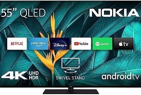 Nokia 55 Zoll (139 cm) QLED 4K UHD TV Smart Android TV (DVB-C/S2/T2, Netflix, Prime Video, Disney+) Amazon Exclusive - QN55GV315ISW - 2023