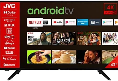 JVC LT-43VA3055 43 Zoll Fernseher / Android TV (4K Ultra HD, HDR Dolby Vision, Smart TV, Google Play Store, Triple-Tuner, Bluetooth)