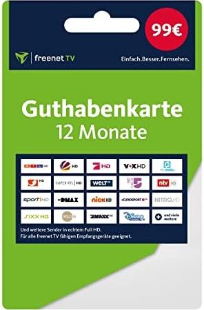 freenet TV 12 Monate Guthabenkarte (Versand mit Paketdienst)