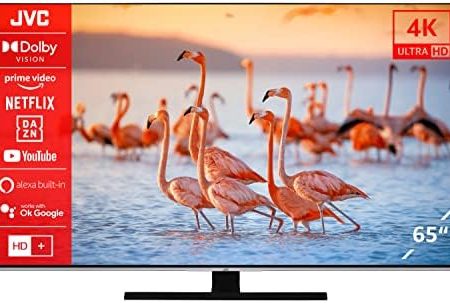 JVC LT-65VU8156 65 Zoll Fernseher/Smart TV (4K Ultra HD, HDR Dolby Vision, Triple-Tuner, Alexa Built-In, Bluetooth, Dolby Atmos) - 6 Monate HD+ inkl. [2023], Schwarz