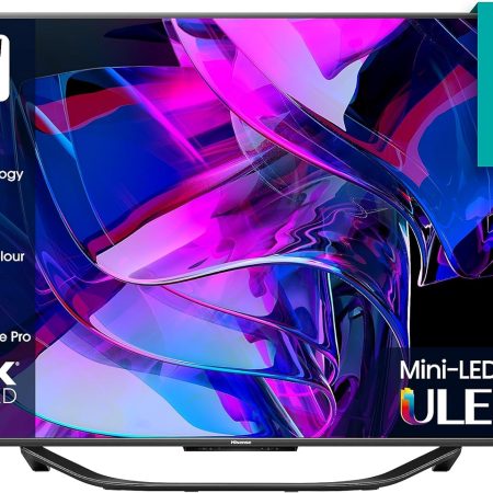 Hisense 55U7KQ 139 cm (55 Zoll) Fernseher 4K Mini LED ULED HDR Smart TV, Quantum Dot, 120Hz, HDMI 2.1, Game Mode Pro, Dolby Vision IQ & Atmos, Bluetooth, Alexa Built-in, Anthrazit [2023]