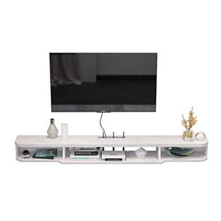 XIBANY TV-Schrank, TV-Lowboard, schwebende Regale, schwebende TV-Konsole, 47,2/62,9-Zoll-TV-Schrank, Wandregalhalterung für TV-Zubehör, DVD-Player./160 cm Feito NA China