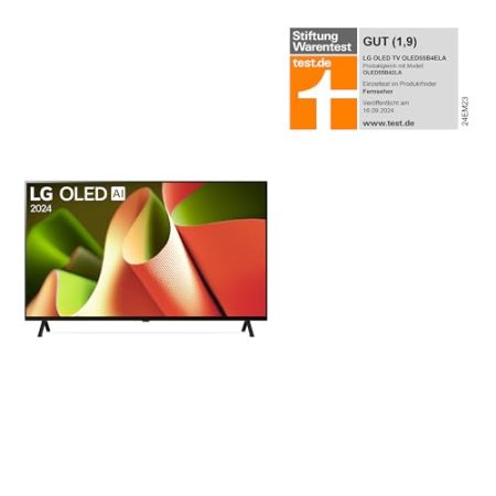 LG OLED55B4ELA TV 139 cm (55 Zoll) OLED Fernseher (α8 4K AI-Prozessor, webOS 24, Dolby Vision, bis zu 120Hz) [Modelljahr 2024]