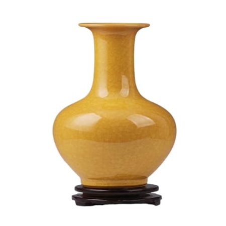 Keramikvase Für Das Wohnzimmer Porzellanvase Im Chinesischen Stil, Vase for Zuhause, Blumenarrangement, Zubehör, TV-Schrank, Porzellanflasche, Ornamente Keramikvase(Yellow,B)