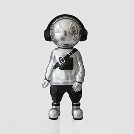 jinyi2016SHOP Möbelhandwerk Moderne Wohnkultur Astronauten Figur Statue Große Landung Dekoration Harz Skulptur Ornamente Zubehör Wohnzimmerskulptur. (Color : Silver 70CM)