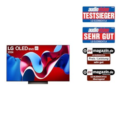 LG OLED65C47LA TV 65" (165 cm) OLED evo Fernseher (α9 Gen7 4K AI-Prozessor, webOS 24, Dolby Vision, bis zu 120Hz) [Modelljahr 2024]