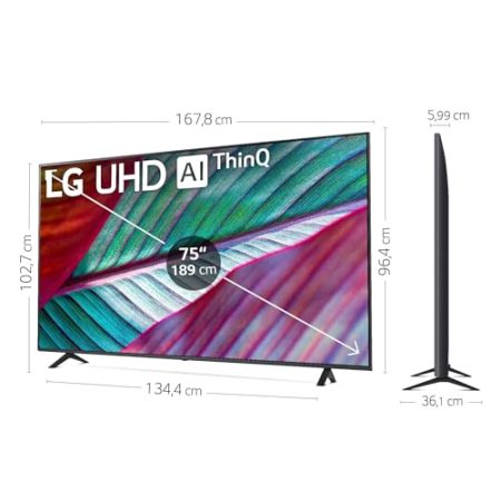 LG 75UR78006LK 190 cm (75 Zoll) UHD Fernseher (Active HDR, 60 Hz, Smart TV) [Modelljahr 2023]