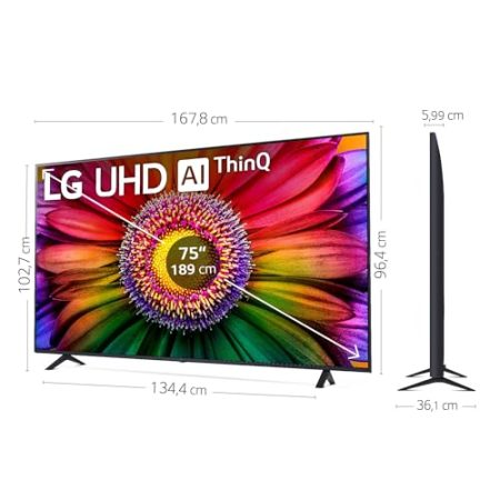 LG 75UR80006LJ 190 cm (75 Zoll) UHD Fernseher (Active HDR, 60 Hz, Smart TV) [Modelljahr 2023]