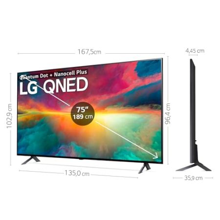 LG 75QNED756RA 190 cm (75 Zoll) 4K QNED MiniLED TV (Active HDR, 60 Hz, Smart TV) [Modelljahr 2023]