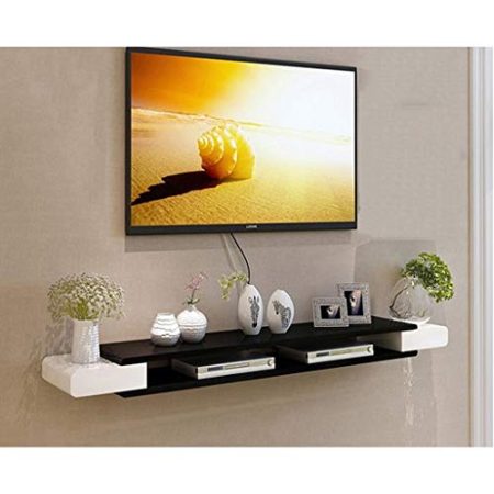 KAYEF TV-Schrank, TV-Lowboard, schwebende Regale, schwebende TV-Konsole, 43,3/51,1/59-Zoll-Medienkonsole zur Wandmontage, für TV-Zubehör, DVD-Player, WLAN-Router, TV-Box, Set-Top-Box./B-150 cm Dec