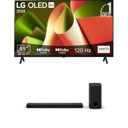 LG Bundle OLED65B49LA TV 65" (165 cm) OLED Fernseher DS77TY 3.1.3 Dolby Atmos Soundbar (400W) mit kabellosem Subwoofer