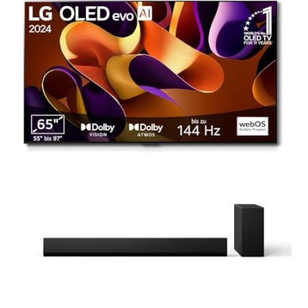 LG Bundle OLED65G48LW TV 65" (165 cm) OLED evo Fernseher DSG10TY 3.1 Dolby Atmos Soundbar (420W) mit kabellosem Subwoofer