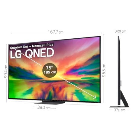 LG 75QNED816RE 190 cm (75 Zoll) 4K QNED TV (Active HDR, 120 Hz, Smart TV) [Modelljahr 2023]