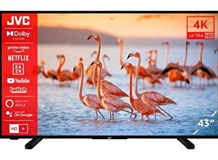 JVC LT-43VU2255 43 Zoll Fernseher/Smart TV (4K Ultra HD, HDR Dolby Vision, Triple-Tuner) - Inkl. 6 Monate HD+, Schwarz