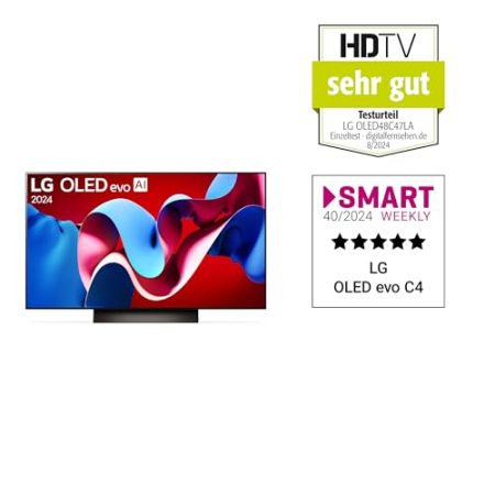 LG OLED48C47LA TV 48" (121 cm) OLED evo Fernseher (α9 Gen7 4K AI-Prozessor, webOS 24, Dolby Vision, bis zu 120Hz) [Modelljahr 2024]