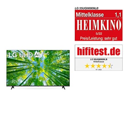 LG 55UQ80009LB 139 cm (55 Zoll) UHD Fernseher (Active HDR, 60 Hz, Smart TV) [Modelljahr 2022]