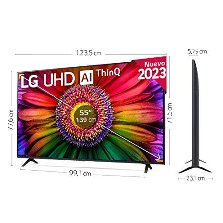 LG 55UR80006LJ 140 cm (55 Zoll) UHD Fernseher (Active HDR, 60 Hz, Smart TV) [Modelljahr 2023]