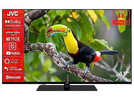 JVC LT-43VU6355 43 Zoll Fernseher / Smart TV (4K Ultra HD, HDR Dolby Vision, Triple-Tuner, Bluetooth, Dolby Atmos) [2023]