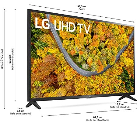 LG Electronics 43UP75009LF 108 cm (43 Zoll) UHD Fernseher (4K, 60 Hz, Smart TV) [Modelljahr 2021]