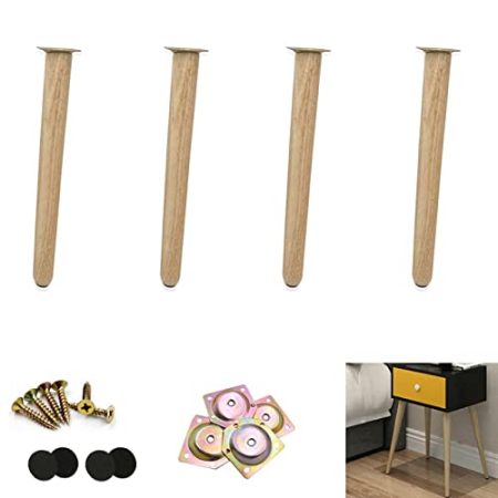 Konische Tischbeine aus Massivholz, 25 cm, Ersatz-Möbelfüße für Couchtisch, Esstisch, Sofa, TV-Schrank, Kommode, Stuhl, DIY, Zubehör, 4 Stück