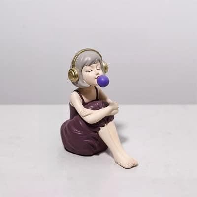 jinyi2016SHOP Möbelhandwerk Musik Bubble Girl Figur Ornamente Wohnzimmer Couchtisch Obst Tablett Lagerung Kreative Dekoration Zubehör Wohnzimmerskulptur. (Color : D200704R)