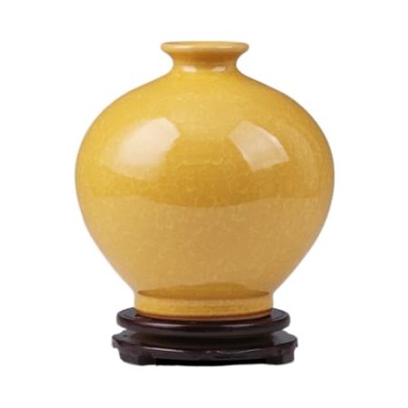 Kleine Blau-Weiße Porzellanvase Porzellanvase Im Chinesischen Stil, Vase for Zuhause, Blumenarrangement, Zubehör, TV-Schrank, Porzellanflasche, Ornamente Chinesische Keramikvase(Yellow,A)