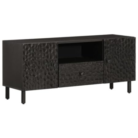 Lauuoeriau Entertainment Centers & TV StandsTV Schrank Schwarz 105x33x46 cm Massivholz Mango