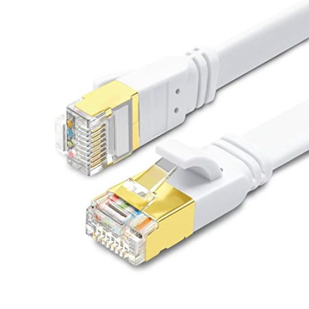 Yauhody Cat 8 Lan Kabel 6M, Netzwerkkabel Flach Ethernet Kabel 40Gbps 2000MHz Patchkabel Gigabit S/FTP Internet Kabel RJ45 für PS5, Router, X-box, Modem, PC, TV, Switch, POE (Weiß)