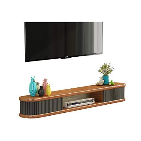 JUNNIU TV-Schrank, TV-Lowboard, schwebende Regale, schwebende TV-Konsole, 31,4/39,1/47,2/55,1/62,9 Zoll, Moderne wandmontierte Medienkonsole, mattierter Prozess, leicht zu reinigen./140 cm Decoration