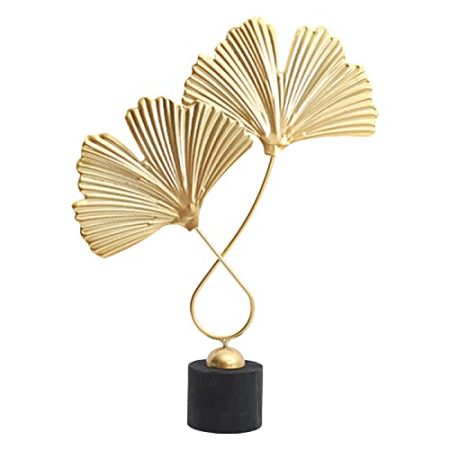 Kreative goldene Gingko-Blätter, Schlafzimmer-Ornamente, moderne TV-Schrank, Eingangsbereich, Heimdekoration, Zellstoff, Denker-Stil, Figuren (B, 31,5 x 5,5 cm)