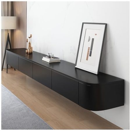 KSYGINXD Schwebende TV-Einheit, An Der Wand Montierter TV-Schrank, Stehendes Oder Hängendes TV-Lowboard, Entertainment-Center, TV-Medienkonsole(Schwarz,260x24x20cm)