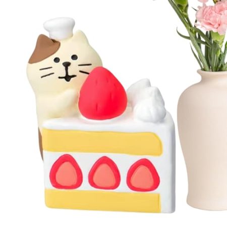 Katzenfiguren aus Kunstharz, Katzenharz-Ornamente - Japanische französische Brotkatzen-Ornamente,Katzen-Schreibtischdekoration, Cartoon-Katzenfiguren-Spielzeug für Schreibtisch, Fensterbank, TV-Schran