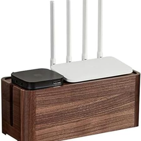 Kabel-Management-Regal für TV-Zubehör, 2-stöckiges Set, Top-Box, Organizer-Regal für Router, Aufbewahrungsbox, TV-Box und Set-Top-Box