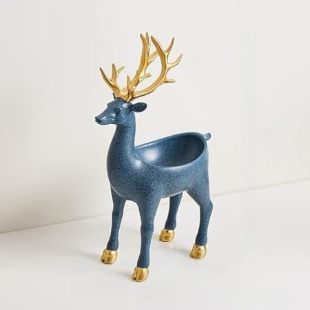 Home Ornament Nordic Creative Simple Deer Dekoration Lagerung Skulptur Home Decoration Zubehör Wohnzimmer Schlafzimmer Decor Zubehör Kunstdekorationen (Color : Blue Gold)