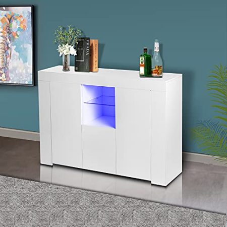 1 Schublade, 2 Schränke und 2 offene Fächer, Fernsehständer & Unterhaltungszentren, Schuhe oder Weinschränke mit LED-Leuchten